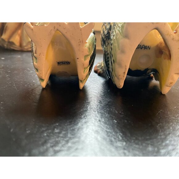 Rare Vintage Tom and Hen Turkey Salt & Pepper Shakers - Hand-Painted, Marked Jap - Picture 11 of 16